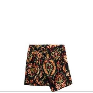 Zara Black and Orange Floral Skirt